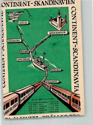 Stockholm 1931 Continent-Scandiania Eisenbahn