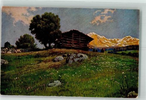 1918 sign. Bürger Ein Morgen im Gebirge