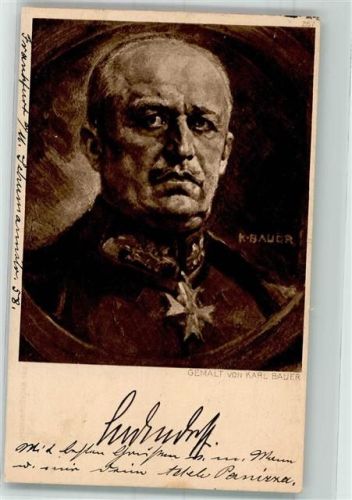 1915 sign. Bauer, Karl Der Chef der Obersten Heeresleitung Erich Ludendorff in Uniform mit Orden Pour le Merite Ostpreußenhilfe