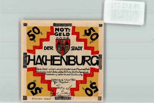 Hachenburg 1921 50 Pfennig