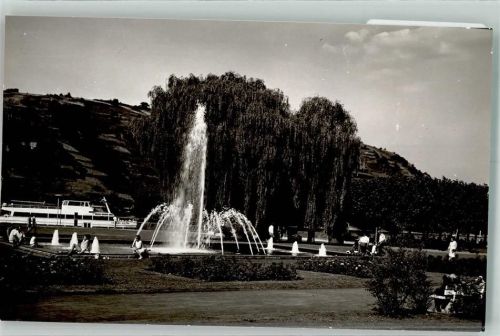 Andernach Dampfschiff Brunnen Ort handschriftlich Foto Original aus Archiv eines Ansichtskartenverlags