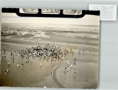 Cuxhaven Fliegeraufnahme einer Wattwanderung Foto Original aus Archiv eines Ansichtskartenverlags