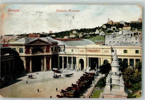Genova 1907 Denkmal Bahnhof Stazione Principe