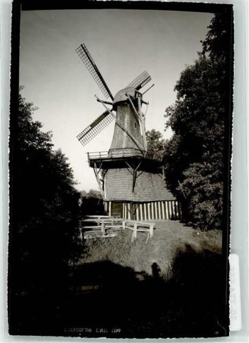 Sögel Hüvener Windmühle Ort handschriftlich Foto Original aus Archiv eines Ansichtskartenverlags