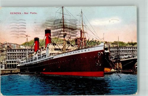 Genova 1925 Hafen Dampfschiff