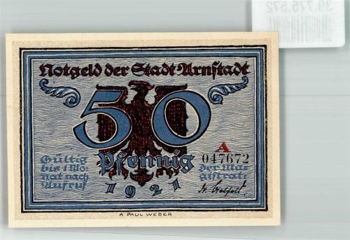 Arnstadt 1921 50 Pfennig A 047672