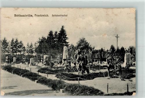Betheniville 1917 Denkmal Soldatenfriedhof Feldpost WK I 30 Inf.Div.