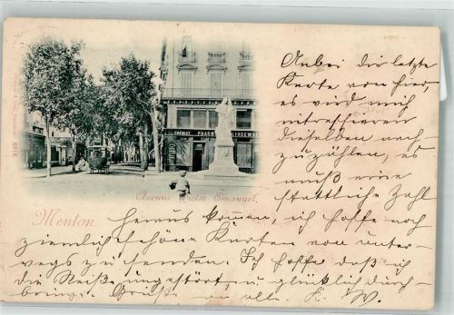 Menton 1898 Denkmal Apotheke Avenue Victor Emmanuel