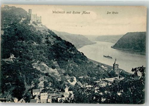 Wellmich mit Kirche St. Martin und Burg Maus Verlag Ludwig Feist 545