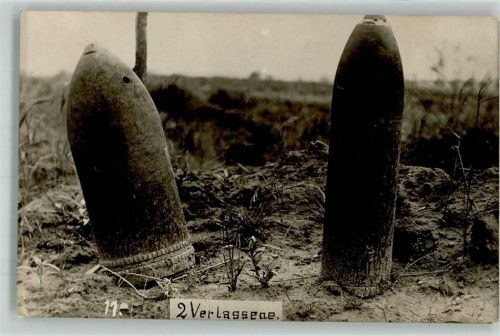 Arras 1917 Zwei Granatenblindgänger Ort handschriftlich