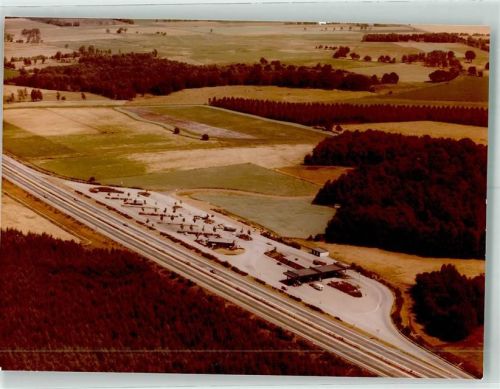 Bad Bramstedt Fliegraufnahme Gasthaus Autobahn Ort handschriftlich Foto Original aus Archiv eines Ansichtskartenverlags