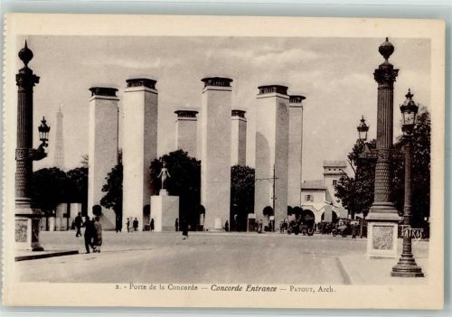 Paris 1925 Ausstellung Exposition des Arts Decoratifs moderne Porte de la Concorde Foto AK