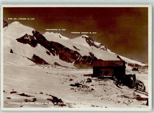 Gressoney La Trinite' 1933 Ort lt. Stempel Capana Quintino Sella al Felik