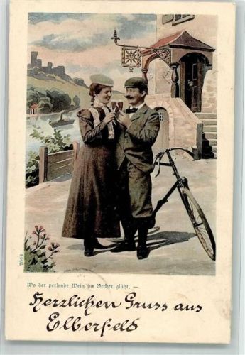 1899 Frau Paar Wein