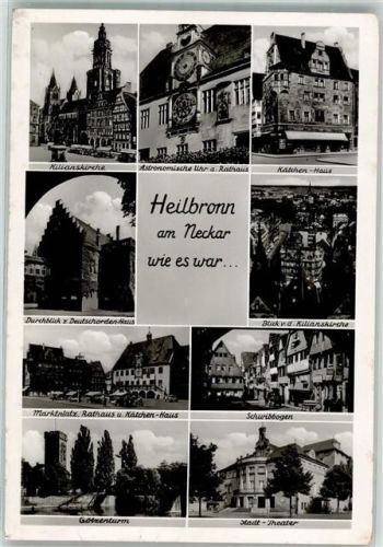 Heilbronn Kaiserstraße Kätchenhaus Rathaus Schwibbogen Stadttheater Götzenturm