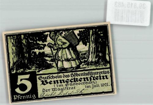 Benneckenstein 1921 5 Pfennig