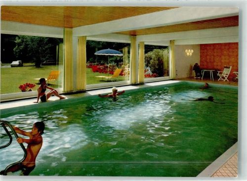 Bad Schwalbach Schwimmbad Hotel Pension Helenenhof Foto AK