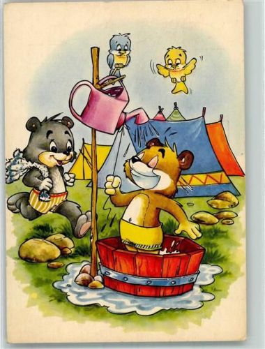 1974 Bären vermenschlicht Gießkanne Badetrog