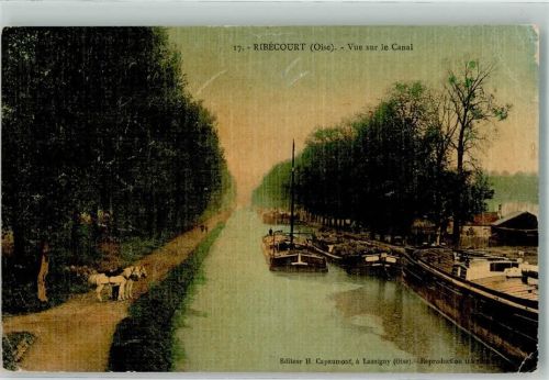 Cambronne-les-Ribecourt 1915 Frachtschiffe Kanal Feldpost WK I 58. Inf.Div.