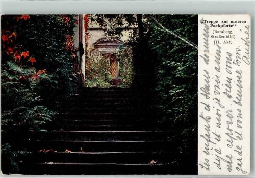 W8600 Bamberg Treppe zur unteren Parkpforte Film El Verdugo Film Gebrauchsspuren