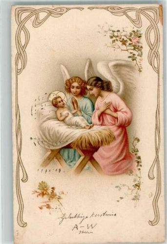 1906 Engel Christuskind Krippe