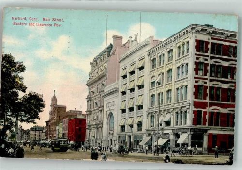Hartford 1911 Straßenbahn Main Street