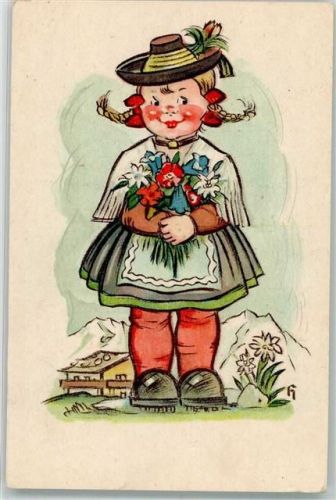 Mädchen mit Alpenflora