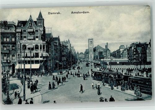Amsterdam 1912 Straßenbahn Damrak