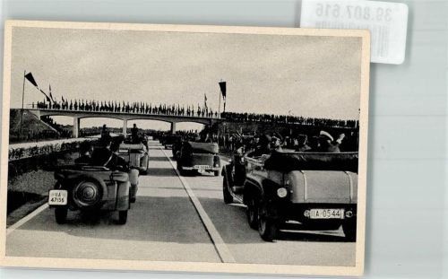 W8000 München Wagenkolonne zur Eröffnung des Teilstücks der RAB von München bis zur Landesgrenze Sammelwerk Adolf Hitler Bild 120 Gruppe 67 Sammelkarte RAB KEINE AK