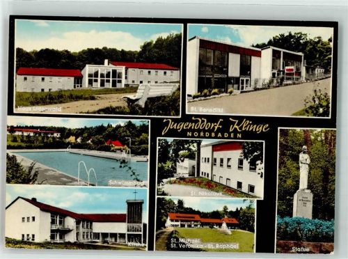 Jugenddorf Klinge Haus Odenwald Statue Haus St. Benedikt Schwimmbad St. Bernhard Kirche Häuser St. Nikolaus und St. Michael Fotograf Siegfried Würzberger
