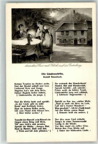 Bonn Die Lindenwirtin von Rudolf Baumbach Gasthaus Aennchen Haus mit Blick auf die Godesburg