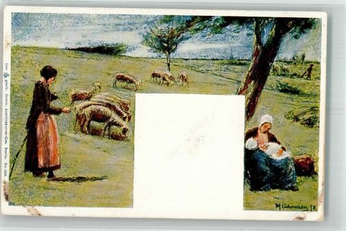 Eine Schafe hütende Frau und eine die ihr Baby säugt Internationale Ansichtskarten-Gesellschaft Nr. 306