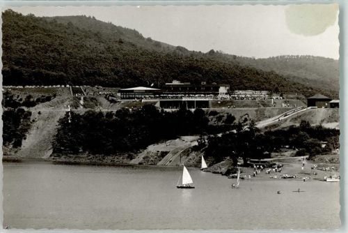 Schwammenauel Gasthaus Schwimmbad Ort handschriftlich Foto Original aus Archiv eines Ansichtskartenverlags