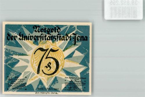 Jena 1921 75 Pf. Universitätstadt Ernst Haeckel