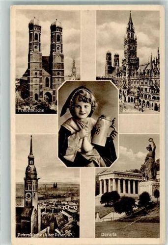 München 1938 Münchner Kindl Frauenkirche Rathaus Peterskirche Denkmal Bavaria WK II