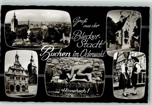 Buchen Altes Rathaus Stadtkirche St. Oswald Skulptur Hinnehoch Tracht Museum