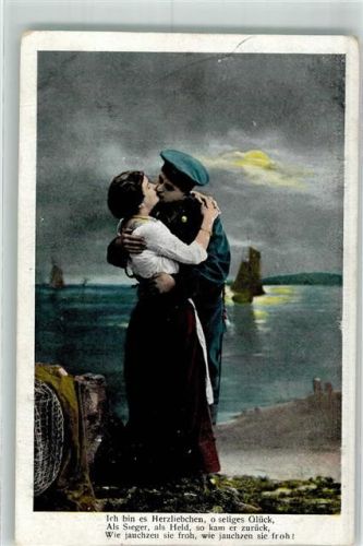 Nienborstel 1916 Matrose der Kaiserlichen Marine in Uniform küsst seine Liebste