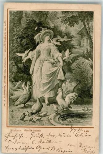 1902 Verlag Ackermann Nr. 1186 Goethe, Johann Wolfgang Galerie : Lili mit Tauben und Federvieh