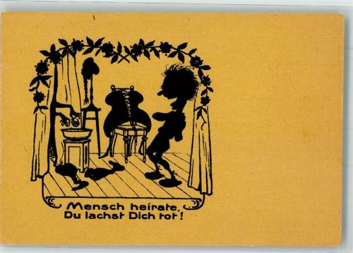 Mensch heirate Humor Gebiss und Perücke wird abgelegt Saal-Post Tanz Briefträger