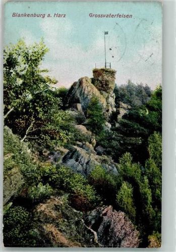 38889 O3720 Blankenburg Harz 1908 Foto AK Großvaterfelsen