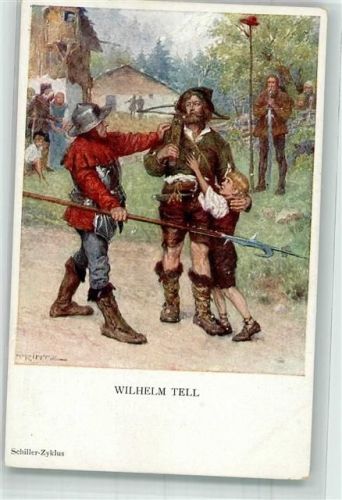 sign. Printz, Hans Ein Landsknecht des Vogts nimmt Wilhelm Tell gefangen M. Munk Nr. 1113 Schiller-Zyklus
