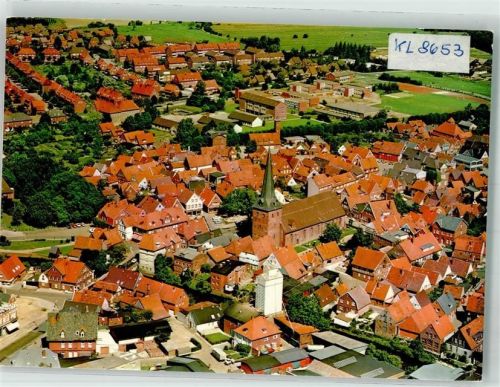 21762 W2178 Otterndorf , Niederelbe - Fliegeraufnahme vom Ort mit der Severikirche