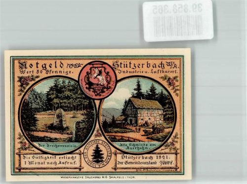 Stützerbach 1921 50 Pfennig Brausejahre