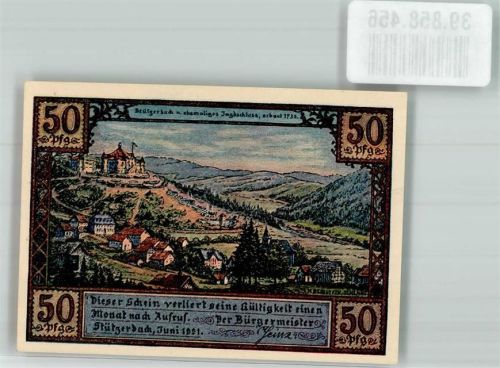 Stützerbach 1921 50 Pfennig ehem. Jagdschloss