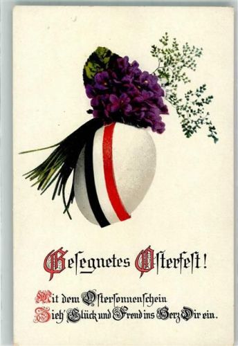 Ostern Ein mit Veilchen geschmücktes Osterei Patriotik WK I WSSB No. 2311/1