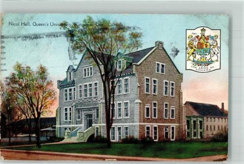 Kingston 1928 Nicol Hall Wueen´s Universty Wappen Stempel Industrie- Ausstellung