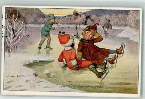 Neujahr Kinder Eislaufen Schlittschuhe F.R.B.P. Nr. 22-212