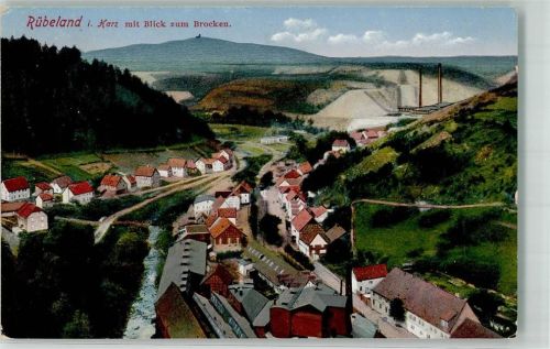 Rübeland 1914 Der Ort beiderseits der Bode mit Brocken Verlag Louis Glaser 6027