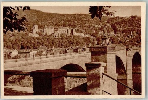 Heidelberg 1934 Reichswinterhilfe-Lotterie Bild 61 Brücke und Schloss Das schöne Deutschland Fotograf Rieger