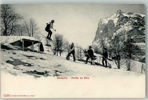 1900 Nr. 3230 Edition Photoglob Skisprung